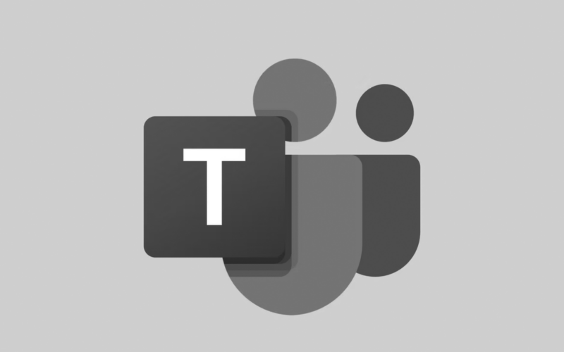 Microsoft Teams logo on a light grey background, featuring a white T on a purple square overlapping two abstract, rounded purple shapes, symbolizing collaboration and Voice Platform Integration.